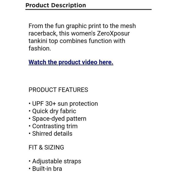 ZeroXposur space-dyed racerback tankini top sz 6 - Picture 3 of 15